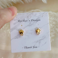 Anting-anting kancing bunga zircon minimalis berlapis emas 18K perak sterling 925 custom untuk wanita, hadiah sehari-hari dari pabrik