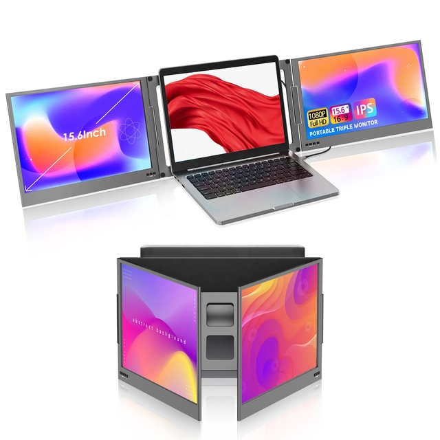15.6 Inch Dual Screen Portable Monitor Full HD Ips Screen Laptop Extender Triple Screen Laptop Extended Gaming Monitor