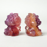 Vente en gros de sculptures de petits dragons en fluorite, pierres précieuses naturelles, sculptées à la main, pour cadeau