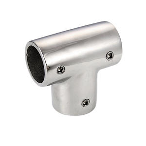 Raccord en T à angle droit de 90 degrés, 22 mm, en acier inoxydable, pièces de quincaillerie pour stores et applications marines - Product Image 1