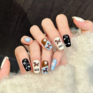 Vente en gros de <span class=keywords><strong>faux</strong></span> ongles réutilisables faits à la main, dernier design, motif de cheval, pour le Nouvel An chinois - Product Image 2