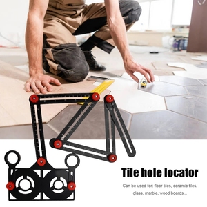 Localizzatore di fori per <span class=keywords><strong>piastrelle</strong></span> strumento regolabile righello di misurazione ad angolo fisso in vetro per muratura modello <span class=keywords><strong>angolare</strong></span> universale 6 lati - Product Image 2