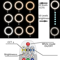10 niveaux de luminosité! RGBWW 10 pouces ringlight avec télécommande 15W a mené la lumière d'anneau de chargement USB a mené la lumière vidéo