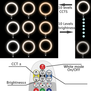10 Cấp Độ Độ Sáng! RGBWW 10 Inch Ringlight Với Điều Khiển Từ Xa 15W Led Vòng Ánh Sáng <span class=keywords><strong>USB</strong></span> Sạc Led Ánh Sáng Video - Product Image 4