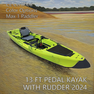 Ce认证13英尺Vicking 13皮划艇踏板驱动批发单人HDPE独木舟/水上运动场馆座椅皮艇 - Product Image 1