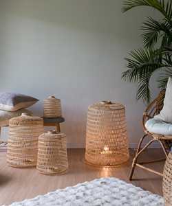 Woven Bamboo <b>Rattan</b> Floor Lamp Standing Light <b>Lantern</b> Basket Natural Rustic Design Boho Home Decor Vietnam Manufacturer Supplier - Product Image 2