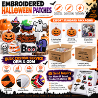 Patch brodé Halloween en gros : Fantôme effrayant, Citrouille, Chauve-souris, Sorcière, Crâne, Chat, Araignée – à thermocoller ou à coudre