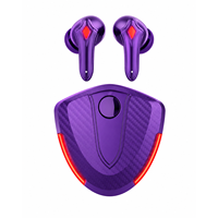 Écouteurs de jeu sans fil transparents avec LED RGB TWS intra-auriculaires et affichage numérique de la puissance pour le gaming