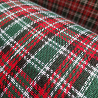 Tissu brocart tissé à carreaux rouges et verts 100 % acrylique résistant à l'abrasion pour filles, garçons, artisanat de Noël, plaid teint en fil