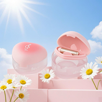 Emballage de pot de maquillage à double couche en forme de coeur pour fard à joues et lèvres pot de fard à joues personnalisé conteneur de parfum solide vide