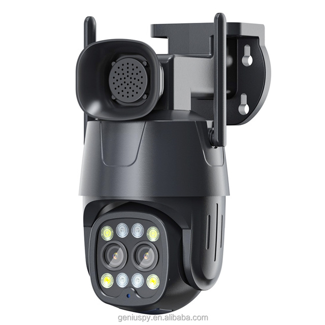 Camhipro Outdoor 4MP Dual Lens Dome PTZ IP Security Camera Two-Way Audio IR 4G Sim Card Memory Card Humanoid Tracking Wireless