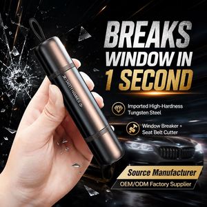 Martillo de Seguridad para <span class=keywords><strong>Auto</strong></span> 2 en <span class=keywords><strong>1</strong></span>, Rompe Cristales, Cortador de Cinturón de Seguridad, Herramienta de Escape de Emergencia para Kit de Seguridad Vial - Product Image 3
