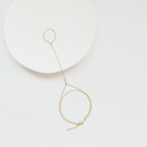Pulsera <span class=keywords><strong>de</strong></span> <span class=keywords><strong>acero</strong></span> <span class=keywords><strong>inoxidable</strong></span> <span class=keywords><strong>para</strong></span> mujer y niña, arnés esclavo <span class=keywords><strong>de</strong></span> doble capa, oro <span class=keywords><strong>de</strong></span> 18k, con anillo, 2022 - Product Image 2