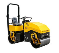 Rouleau compresseur vibrant à double tambour entièrement hydraulique de 1,5 tonne avec moteur Honda, pompe Huade et valve HYDAC 30KN pour asphalte