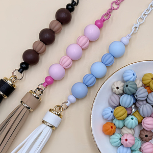 Cuentas de Silicona de Calabaza de 12mm al por Mayor, Cuentas Sueltas de Silicona de Grado Alimenticio para DIY, Bolígrafos de Cuentas, Accesorios de Joyería Hechos a Mano - Product Image 1