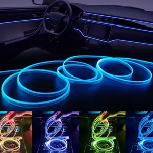 Tira <span class=keywords><strong>de</strong></span> Luz LED Ambiental Fría para Coche, 1m/2m/3m/4m/5m, <span class=keywords><strong>con</strong></span> Conexión USB, para Decoración Interior - Product Image 2