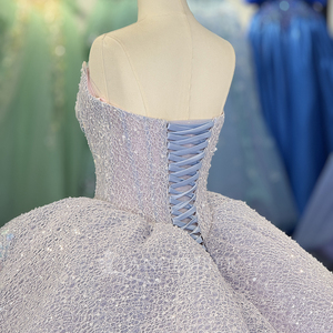 Vestidos de Quinceañera para Adolescentes con Apliques de Cuentas Azul Morado Elegante, Cristal Natural, Flores Florales en 3D - Product Image 6