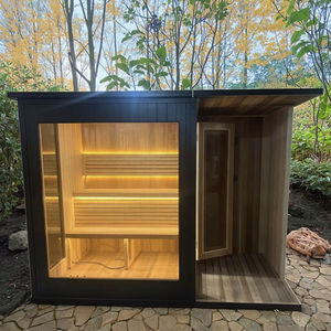 ساونا وصالة بخار من الخشب المكربن بـ 4 أشخاص مع غمر - Product Image 6