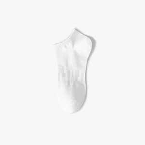 Kaus kaki katun dasar sehari-hari uniseks, kaus kaki olahraga anti-bau keringat anti-bakteri betis pendek perahu bantalan - Product Image 3