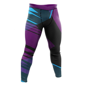 Leggings de compression athlétiques pour hommes, taille élastique, longueur genou, respirants, en Spandex/Polyester, pantalons de sport ajustés - Product Image 1