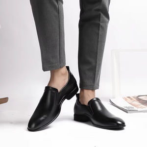 รองเท้าแต่งงานผู้ชายแบบคลาสสิก หนังแท้ สวมใส่ง่าย รองรับอุ้งเท้า กันน้ำ ทันสมัย เหมาะสำหรับงานธุรกิจ งานทางการ งานปาร์ตี้ งานเลี้ยง แฟชั่น - Product Image 2