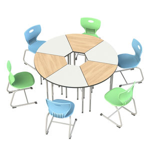Meubles d'école au design moderne, bureau et chaise collaboratifs réglables pour la salle de classe, ensemble de bureaux pour étudiants pour la salle de classe d'activités - Product Image 3