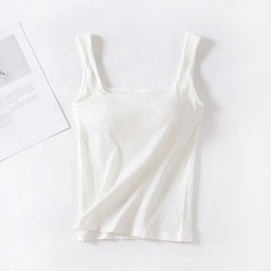 Top de Tirantes con Escote Cuadrado y Relleno en el Pecho para Mujer, Estilo Verano - Product Image 5