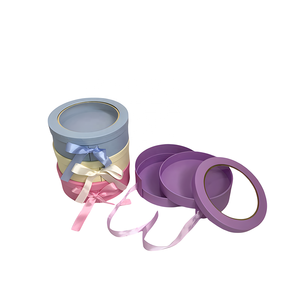 Scatola Regalo Rotante Creativa a <span class=keywords><strong>2</strong></span> Strati in Stock (Personalizzazione Accettata) con Finestra in PVC per Fiori e Cioccolato - Product Image 1