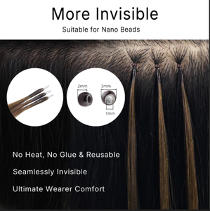 Extensions de cheveux humains Remy Nano Ring, extensions de cheveux à micro-anneaux pour salon, extension de longueur de cheveux de haute qualité, cuticules alignées - Product Image 5