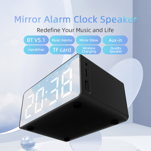 Gadgets electrónicos, reloj despertador portátil, cargador inalámbrico de 15W, altavoces de música, mesita de noche de Hotel, reloj despertador, altavoz Bluetooth - Product Image 2