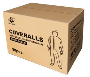 Microporous tahan air Impervious sekali pakai pelindung kimia antistatik Coverall Hazmat sekali pakai setelan putih - Product Image 4