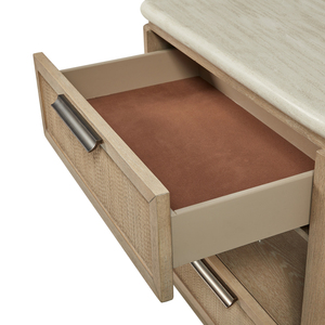 Two <b>Drawer</b> Nightstand With Rope Fronts Natural Wood Finish Bedroom <b>Storage</b> - Product Image 3