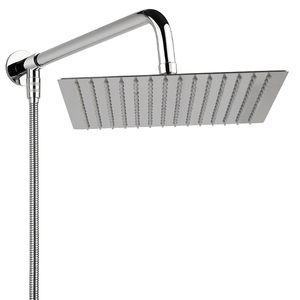 304 Stainless Steel <strong>Rainfall</strong> <strong>Shower</strong> <strong>Head</strong> <strong>with</strong> <strong>Shower</strong> Arm and Stainless Steel <strong>Hose</strong> - Product Image 1