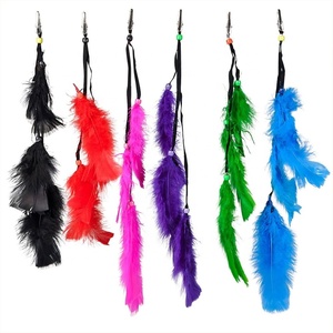 Haiwin-Pince à cheveux en plumes colorées style carnaval violet or vert Mardi Gras, pour fête des années 70 et <span class=keywords><strong>80</strong></span> - Product Image 1