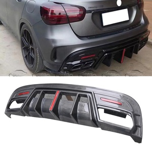 Carbon Fiber Rear Bumper Lip Sword Fins Spoiler Winglet <b>Diffuser</b> for Mercedes Benz GLA Class X156 GLA45 AMG 2013-2019 - Product Image 2