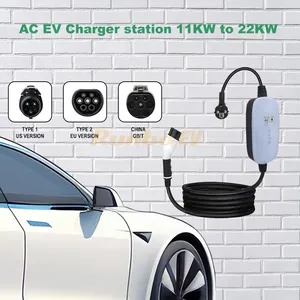 RunboEV P2001 11kw 22kw Ev Fast Charging Station Pile Wallbox 22kw Ac Ev Charger Type 2 EU Wall Mounted 22kw On Board Charger