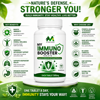 MY HERBALS MY IMMUNO BOOSTER Extrait de Plantes 500mg Comprimé Antioxydant Herbal Formule Quotidienne pour le Bien-être Immunitaire Hommes Femmes