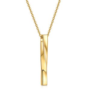 Collar de Acero Inoxidable 304 con Barra Espiral 3D Lisa, Colgante Geométrico de Acero Negro y Dorado, Cadena para Suéter, Regalo de Moda para Uso Diario - Product Image 4