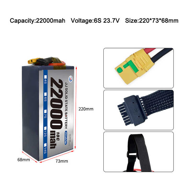 High Discharge Rate 22Ah 6S LiPo Battery Pack for Agricultural ...