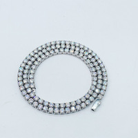 Collier Chaîne Tennis en Acier Inoxydable 316L Plaqué Argent Haute Qualité Anti-Décoloration, Largeur 3mm 4mm, Style Hip Hop avec Moissanite