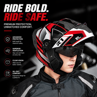 Casque de moto modulaire, casque intégral rabattable avec double visière, coque en ABS, logo personnalisé OEM