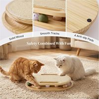 Grande griffoir moderne écologique pour chat avec circuit de balles, en sisal et bois, pour chats adultes d'intérieur - Jouet interactif et stimulant pour l'esprit