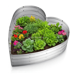 Jardinière surélevée <span class=keywords><strong>en</strong></span> <span class=keywords><strong>acier</strong></span> <span class=keywords><strong>galvanisé</strong></span> <span class=keywords><strong>en</strong></span> forme de cœur, résistante aux intempéries, pour légumes, fleurs et herbes - Product Image 1