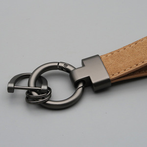 Porte-clés en cuir suédé avec logo personnalisé, <span class=keywords><strong>mousqueton</strong></span> métallique, porte-clés pour homme, accessoires cadeaux promotionnels - Product Image 3