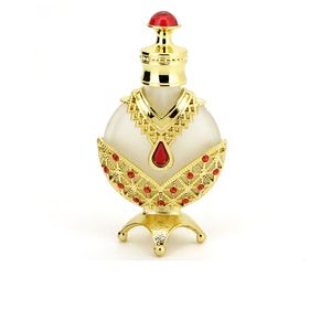 10ml 30ml bottiglia di olio di profumo di Dubai in vetro dorato vecchio stile arabo vuoto - Product Image 5