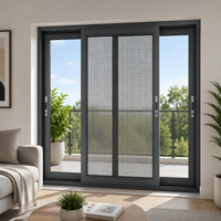 Porte coulissante extérieure moderne JINGCHEN, élégante, ultra-fine, en aluminium, à double vitrage, à faible émissivité, avec rail silencieux, certifiée Energy Star