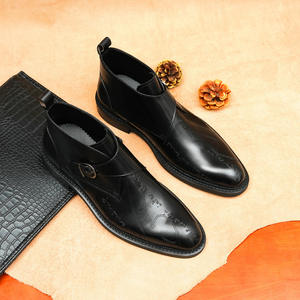 รองเท้าหนังแท้คุณภาพสูงสำหรับผู้ชายไซส์ใหญ่ แบบคลาสสิก หุ้มข้อเท้า สำหรับฤดูหนาวและฤดูใบไม้ร่วง กันน้ำ ระบายอากาศ ลดกลิ่นอับ กันลื่น - Product Image 2