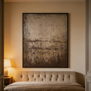 <span class=keywords><strong>Art</strong></span> mural abstrait moderne Wabi Sabi, peinture sur toile texturée marron beige sans cadre pour la décoration du salon - Product Image 5