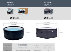 Jacuzzis octogonales de espuma ecológica personalizados para 6 personas, de ratán negro con sistema de masaje de burbujas y bomba externa. - Product Image 6