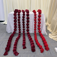 Nouvel Arrivage SMS : Guirlandes Élégantes de Boules en Mousse, Rideaux Géants de Perles Artificielles, Blanc/Couleur Personnalisée, Idéal Mariage